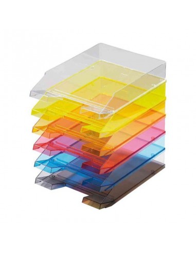 Corbeilles à courrier Transparent - Lot de 10 - Coloris au choix