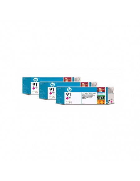 HP 91 3-pack 775-ml Magenta Cartouches (C9484A)