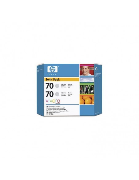 HP 70 2-pack 130-ml Light Gray Ink Cartridges (CB342A)