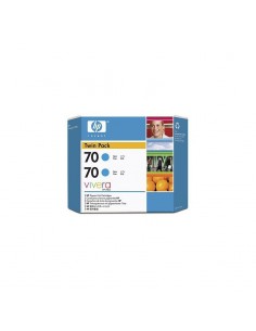 HP 70 2-pack 130-ml Cyan Ink Cartridges (CB343A)