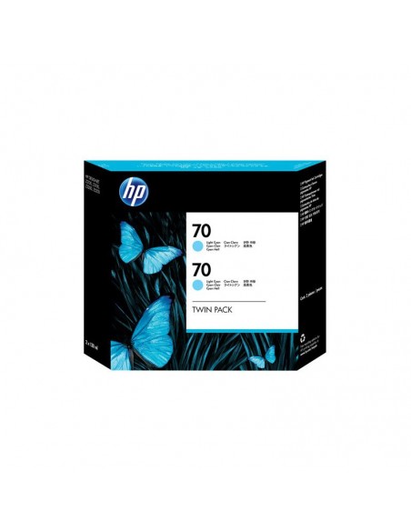 HP 70 2-pack 130-ml Light Cyan Cartouches (CB351A)