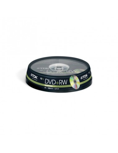 TDK T19524 DVD+RW REWRITABLE 4.7GB 1x-4x 120MIN 10 Cakebox