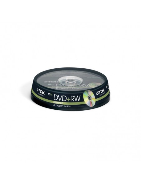 TDK T19524 DVD+RW REWRITABLE 4.7GB 1x-4x 120MIN 10 Cakebox