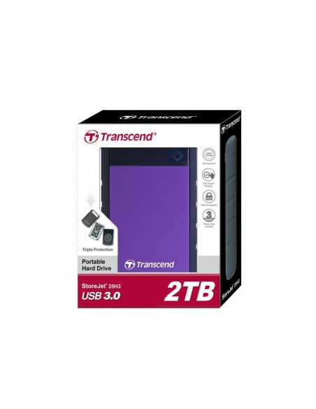 TRANSCEND 2TB StoreJet 2.5\" 3.0 H3 (Purple) (TS2TSJ25H3P)