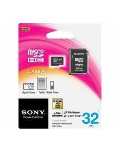 Sony Carte Mémoire Micro SDHC 32GB Réf:SR-32A4/T1+Adaptateur