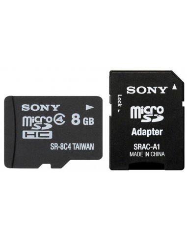 Sony Carte Mémoire Micro SDHC 8GB Réf:SR-8A4/T1+Adaptateur