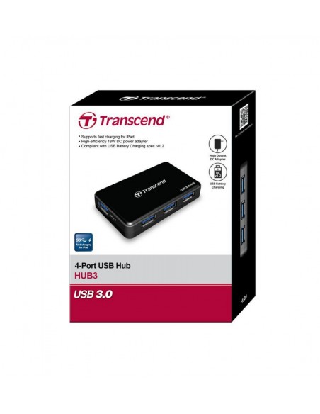 Transcend HUB lecteur de carte USB3.0 4-Port /for Mobile Dev (TS-HUB3K)