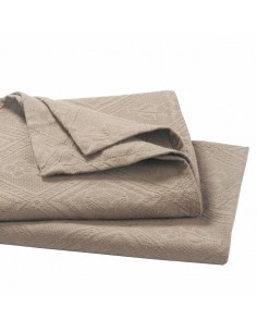 La Redoute Interieurs - Jetée de lit piqué de coton jacquard, INDO beige sable