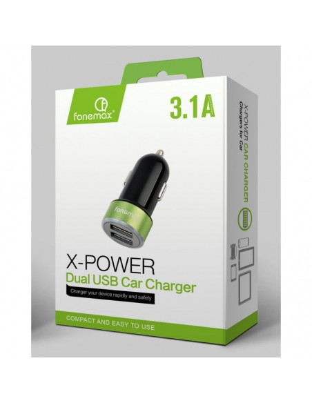 Chargeur voiture double USB Fonemax X-Power F18 - 3.1A