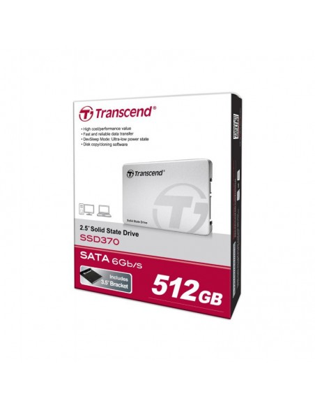 Disque SSD 2.5\" Transcend Interne SATA III 512 GB avec Adaptateur 3,5''