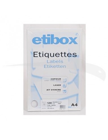 ÉTIQUETTE ADHÉSIVE MIXTE - ETIBOX - A4 - 100 FEUILLES
