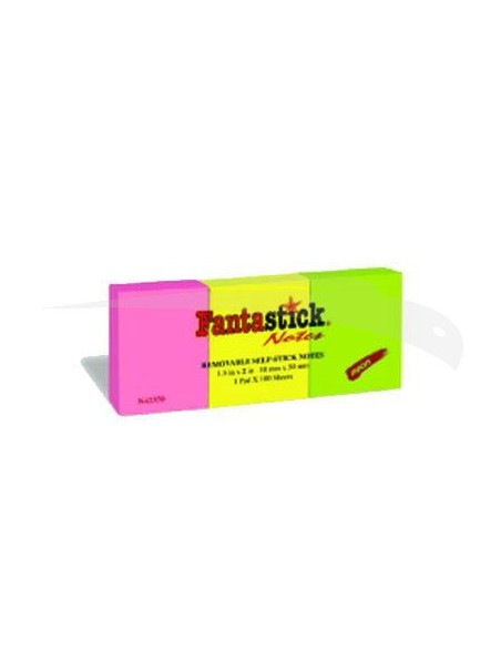 POST IT - FANTASTICK - FLUORESCENTS - 38.1 x 50.8 mm - Lot de 5 Blocs