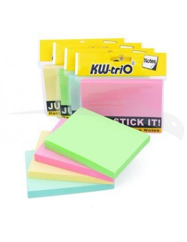 POST IT - KW-TRIO - 125 x 76 mm - JAUNE FLUO - Lot de 12 post-it