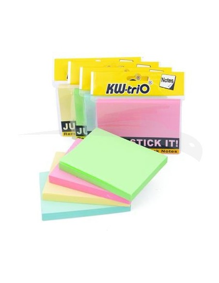 POST IT - KW-TRIO - 125 x 76 mm - JAUNE FLUO - Lot de 12 post-it