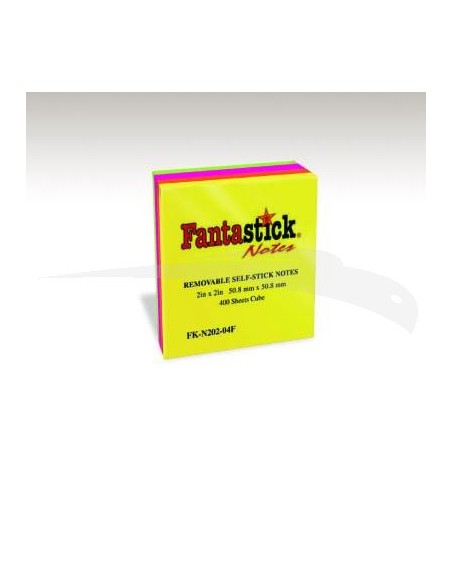 POST IT - FANTASTICK - CUBE FLUORESCENT - 400 FEUILLES - lot de 12 post-it