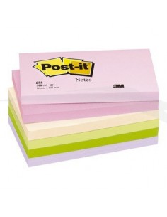 Lot de 10 blocs de 100 Notes repositionnables POST IT 76x127 mm coloris au choix