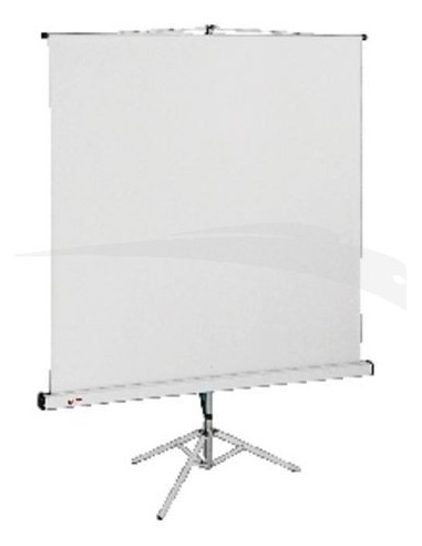 Écran de projection sur Trépied ORAY 180X180 cm avec carter en aluminium laqué blanc