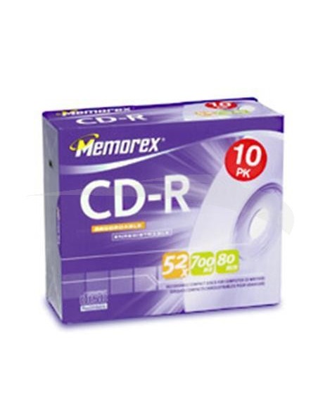 CD-R MEMOREX - 52 X 700 MB AVEC POCHETTE - BOÎTE DE 10 CD