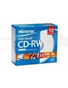 CD-RW MEMOREX - 12 X 700 MB AVEC POCHETTE - BOÎTE DE 10 CD-RW