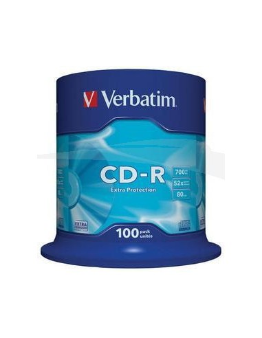 CD-R - VERBATIM - 52X 700MB - EXTRA PROTECTION - BLOC DE 100 CD-R