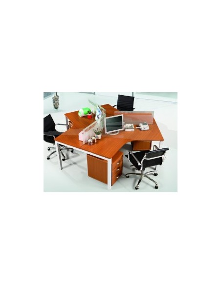 Workstation 3 postes sans caissons L 233 P 233 H 106,5 cm