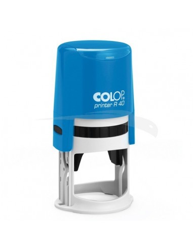 Cachet personnalisable COLOP Printer R40 format empreinte Ø 40 mm 7 lignes Col bleu