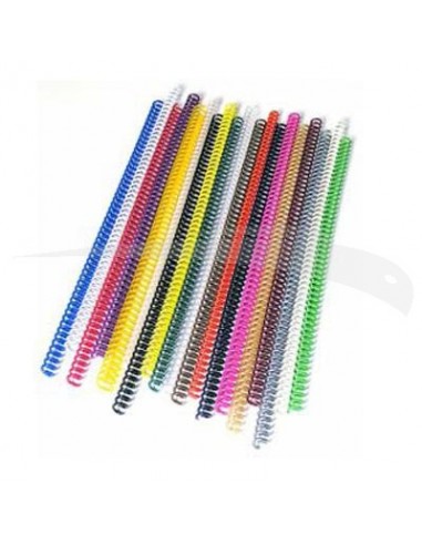 100 Baguettes spirales plastic pour reliure n°10 - Lot de 5 boîtes