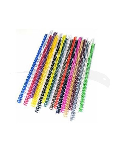 100 Baguettes spirales plastic pour reliure n°18 - Lot de 5 boîtes