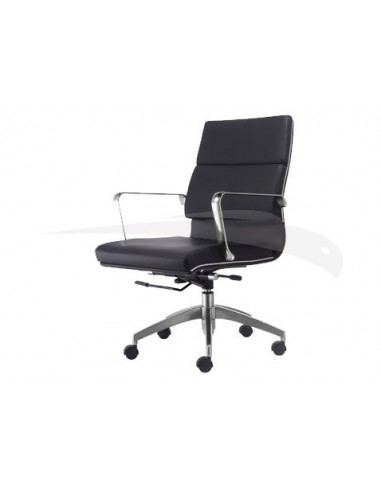 Fauteuil sénateur CASA en PU & aluminium NOIR FR002MN