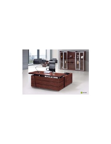 Set \"VISION\" bureau+retour+caisson 1800W*850D*760H Acajou