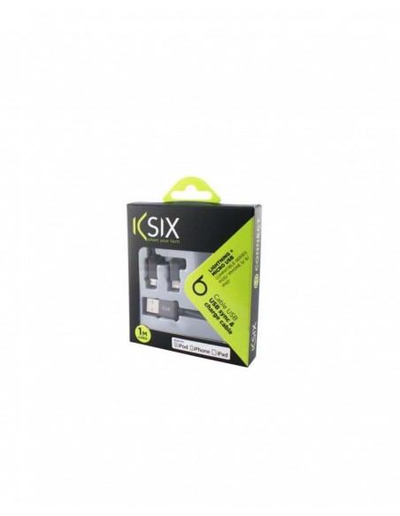 Ksix - Câble lightning et synchronisation 2 en 1 micro USb + adaptateur lightning - Noir métallique