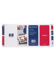 Tête d'impression et dispositif de nettoyage magenta HP 80 (C4822A)