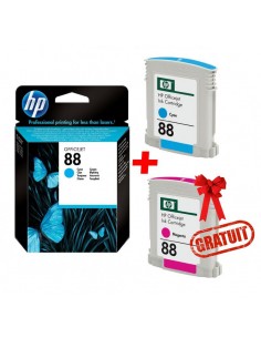 Cartouche d'encre Officejet cyan HP 88 (C9386AE) + 2ème Cartouche Magenta HP 88 Offerte