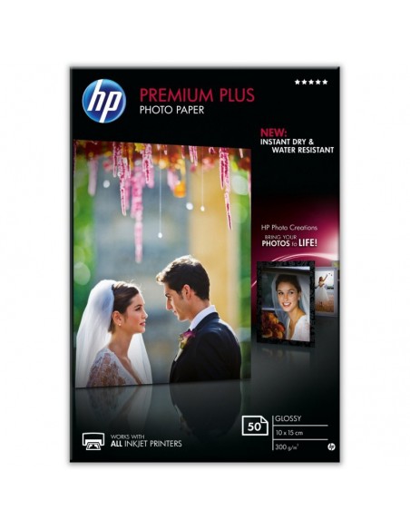 Papier photo brillant HP Premium Plus (50 feuilles/ 10 x 15 cm) (CR695A)