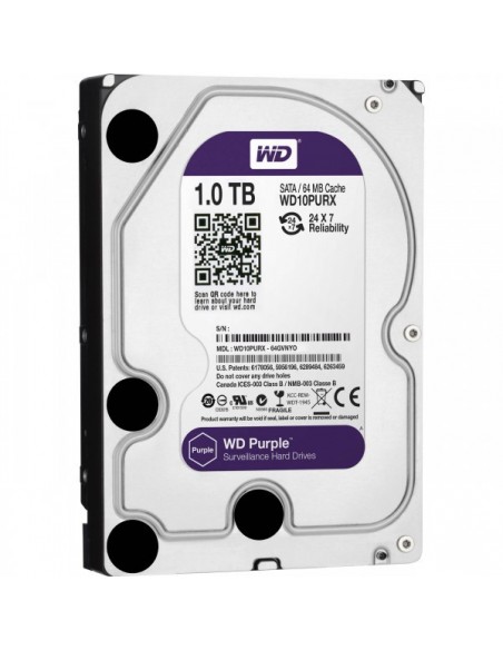 WD Purple HDD 3,5\" 1 To 64 Mo Serial ATA 6Gb/s