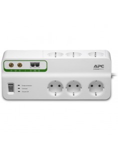 Bloc parafoudre 6 prises 230V APC Essential SurgeArrest avec 2 x RJ11 et 2 x Coaxial 2