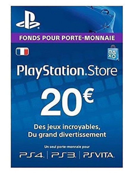 Carte SONY /Prépayée 20 Euro Playstation /Pour : PS4 - PS3 - PS Vita