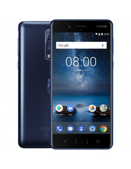 Nokia 8 /Bleu /5,3Pouce /IPS QHD /4 Go /64 Go /13 Mpx - 13 + 13 Mpx /3090 mAh