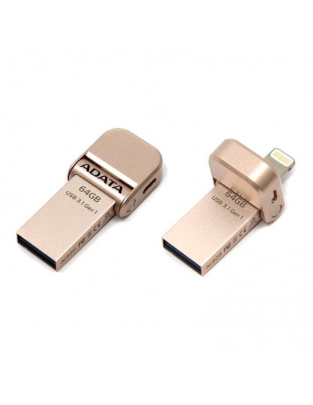 Clé USB ADATA i-Memory AI920 - 64 GB USB 3.1 - Rose Dorée
