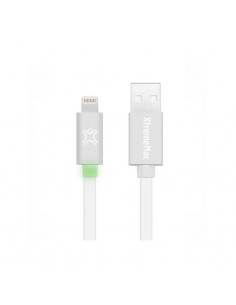 Câble Éclairé XtremeMAc à LED Plat - 1,2 m Blanc / Argent (XCL-FLD-83) 2