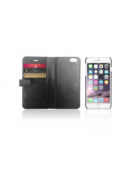 Etui XtremeMac En Cuir X-Wallet - Miroir Pour IPhone 6 / S / Plus - Noir (IPP-XW6-13)