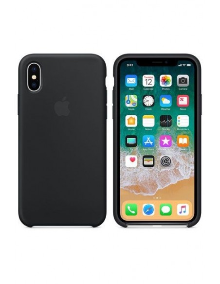 Cover Apple Silicone /Noir /Pour iPhone X