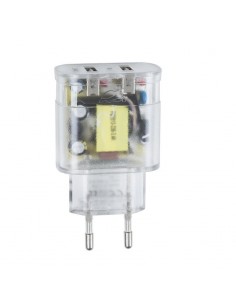 Chargeur Secteur Mural Rivapower VA4123 2USB x 3.4 A - Micro USB 1 m Transparent 2