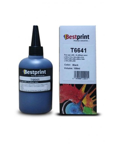 Bouteille d'encre BESTPRINT Serie L /Noir /100 ml /C13T66414A