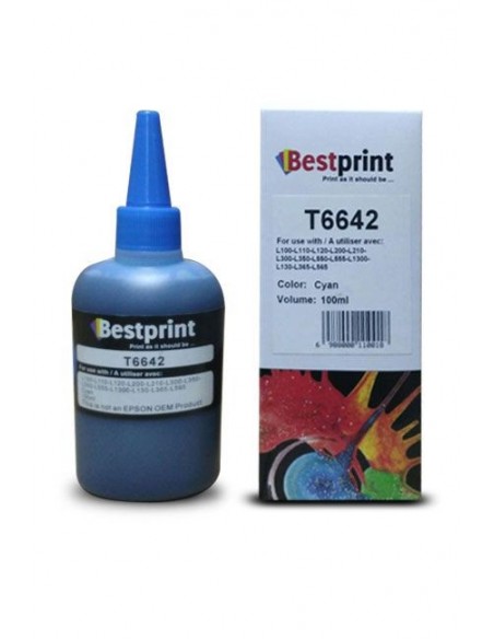 Bouteille d'encre BESTPRINT Serie L /Cyan /100 ml /C13T66424A