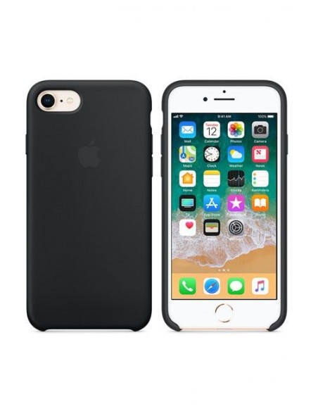 Cover Apple en Silicone /Noir /Pour iPhone 8 - 7