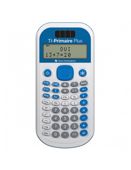 Calculatrice Exerciseur TI-PRIMAIRE PLUS - Blanc/Bleu