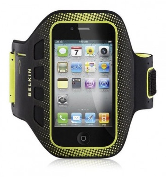 Etui brassard de sport en Neoprène Noir/Jaune