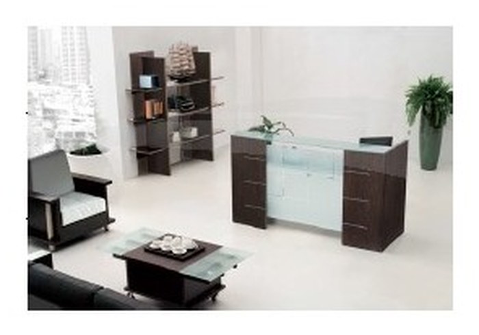 Comptoir de réception 1800W x 750D x 1100H Wengé