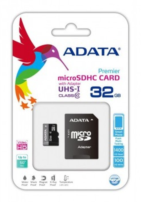 ADATA_ASDH32GUCL10 AUSDH16GUICL10-RA1 MICRO SD CARD 32GB ADATA AVEC ADAPTATEUR CLASS 10